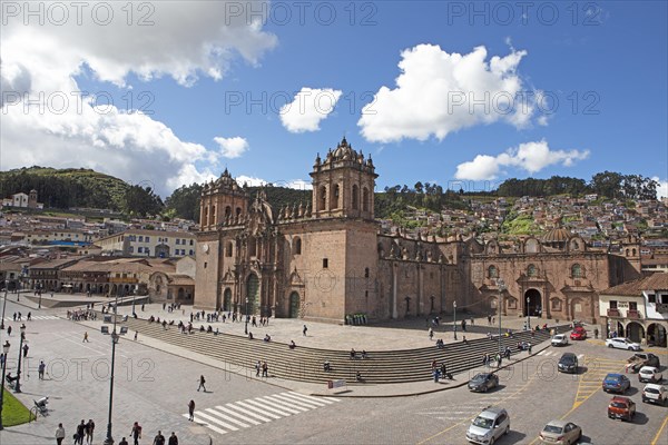 Historic Cathedral of Cusco or Cathedral Basilica of the Assumption of the Virgin Mary at Plaza de Armas, Old Town, Cusco, Cusco Province, Peru, South America