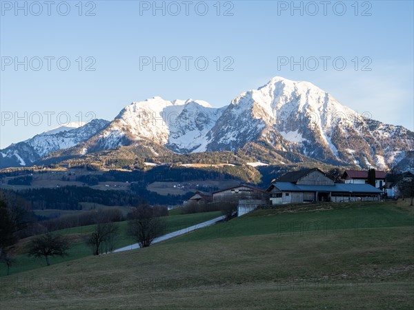 Snow-covered Alpine peaks, Little and Great Pyhrgas, Windischgarsten, Pyhrn-tidal creek region, also Pyhrn-Eisenwurzen, Traunviertel, Upper Austria, Austria, Europe