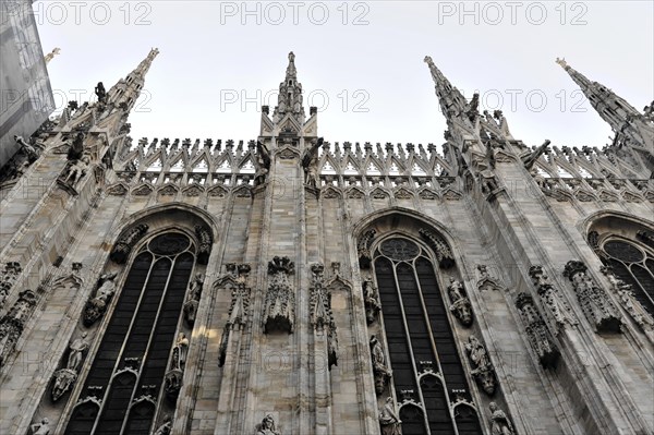 Detail, Milan Cathedral, Duomo, start of construction 1386, completion 1858, Milan, Milano, Lombardy, Italy, Europe
