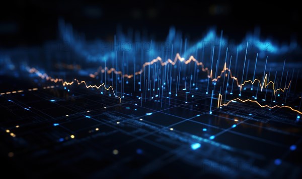 Stock market graph on digital screen. Business and financial concept AI generated