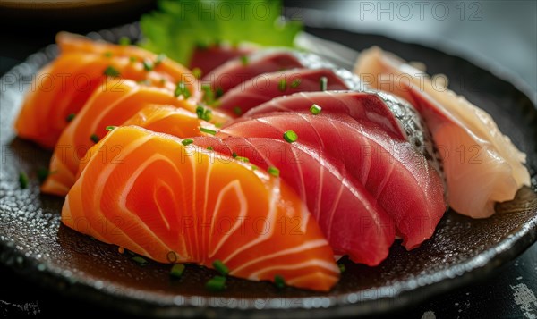 Sashimi japanese food style, Selective focus point AI generated