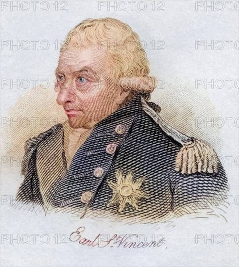 John Jervis, 1st Earl of St Vincent 1735, 1823, Admiral in the British Royal Navy. From the book Crabb's Historical Dictionary, published 1825, Historical, digitally restored reproduction from a 19th century original, Record date not stated