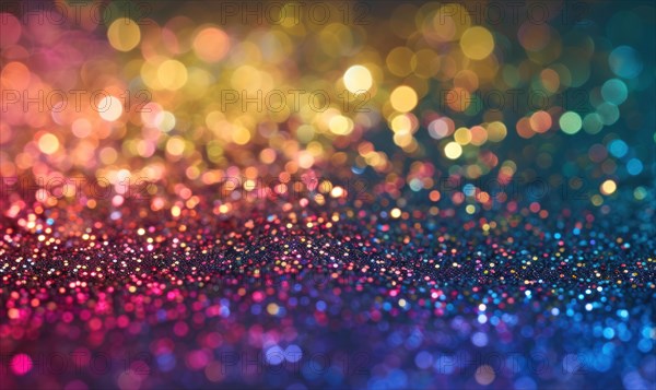 Colorful glitter background with bokeh defocused lights and shadow AI generated