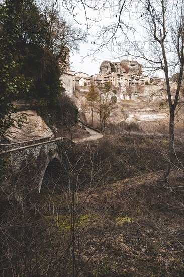 Panoramic of Rupit, one of the best known medieval towns in Catalonia in Spain