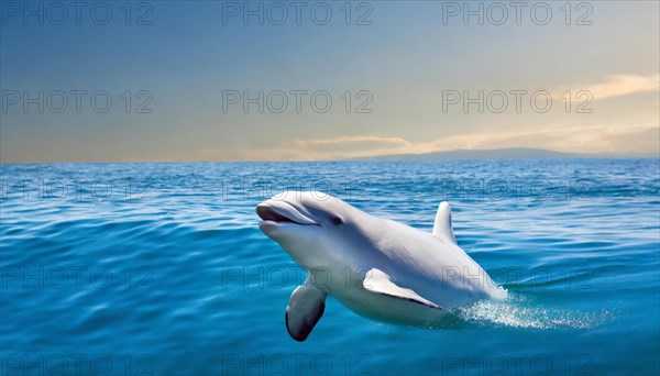 KI generated, animal, animals, mammal, mammals, biotope, habitat, one, individual, foraging, wildlife, beluga, beluga (Delphinapterus leucas) dolphin, dolphin, pilot whale, Arctic, skin bluish-white, cream-coloured, later white, carnivore, dolphin species, dolphin species