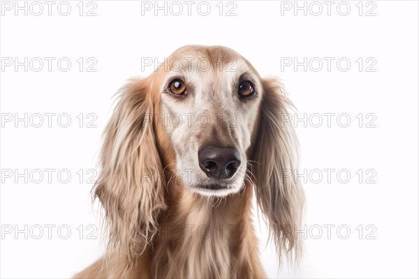 Portrait of Saluki dog on white background. KI generiert, generiert AI generated