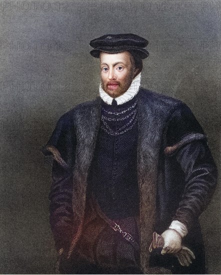 Edward North 1496-1564, First Lord North English jurist and parliamentary clerk. From the book Lodge's British Portraits published in London 1823, Historic, digitally restored reproduction from a 19th century original, Record date not stated