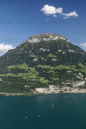 View from Seelisberg over Lake Lucerne to the Fronalpstack, Canton Uri, Switzerland, Seelisberg, Lake Lucerne, Uri, Switzerland, Europe