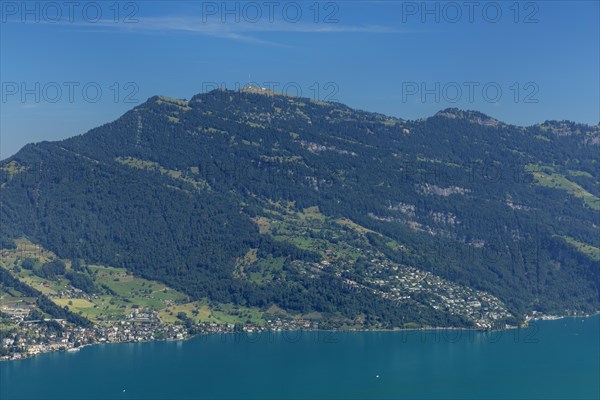 View from Buergenstock over Lake Lucerne to the Rigi, Canton Niewalden, Switzerland, Lake Lucerne, Niewalden, Switzerland, Europe