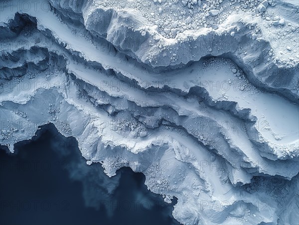 Lithium mining in a white salt lake in South America, AI generated