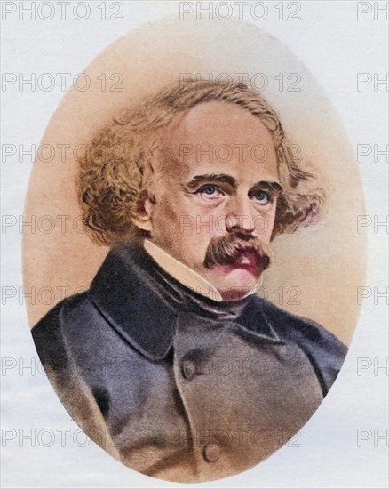 Nathaniel Hawthorne, 1804-1864, American novelist. From the book The Masterpiece Library of Short Stories, America, Volume 14, Historical, digitally restored reproduction from a 19th century original, Record date not stated