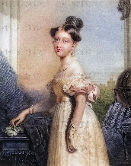 Princess Alexundrina Victoria of Saxe-Coburg aged 18 1819-1901 Later Queen Victoria, Historical, digitally restored reproduction from a 19th century original, Record date not stated