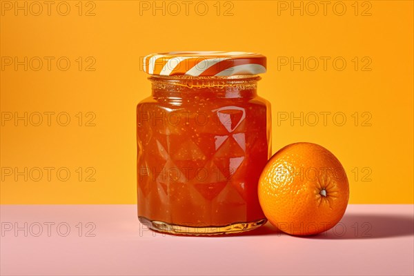 Jar of orange jam. KI generiert, generiert AI generated