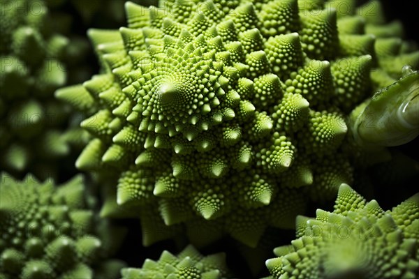 Close up of Romanesco vegetable. KI generiert, generiert AI generated