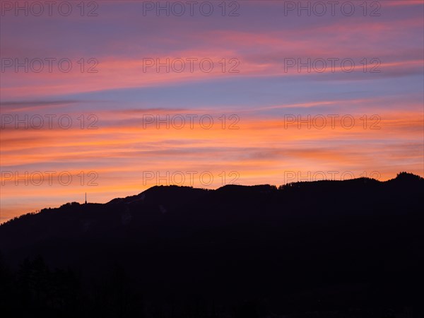 Dawn over the Mugel, Leoben, Styria, Austria, Europe