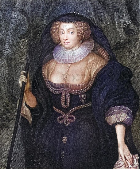 Frances Howard, Duchess of Richmond, Duchess of Lennox, c. 1578-1639, woman of Ludovic Stuart, Duke of Richmond. From the book Lodge's British Portraits published in London 1823, Historical, digitally restored reproduction from a 19th century original, Record date not stated