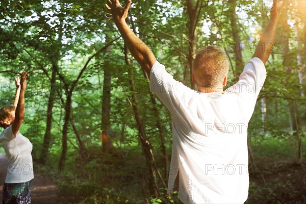 Group forest bathing (Shinrin Yoku), nature therapy from Japan