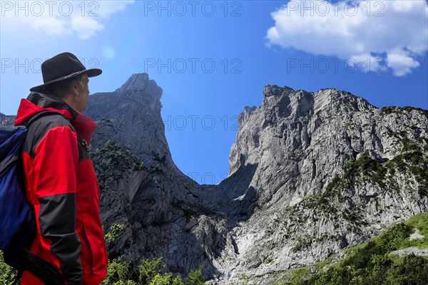 Symbolic image: Hiker on the Wilder Kaiser, Tyrol (Composing)