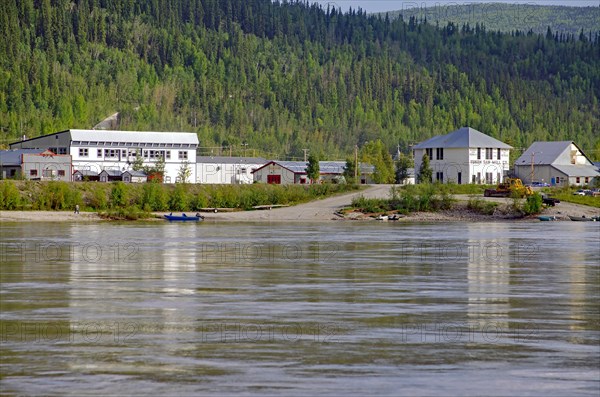 The Yukon and parts of the old town, Gold Rush, Museum, Dawson City, Yukon Territory, Canada, North America
