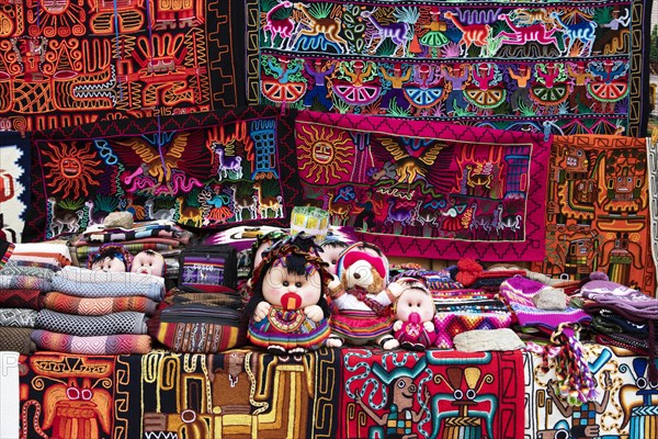 Souvenirs in the Parque Arqueologico de Ollantaytambo, Cusco region, Peru, South America