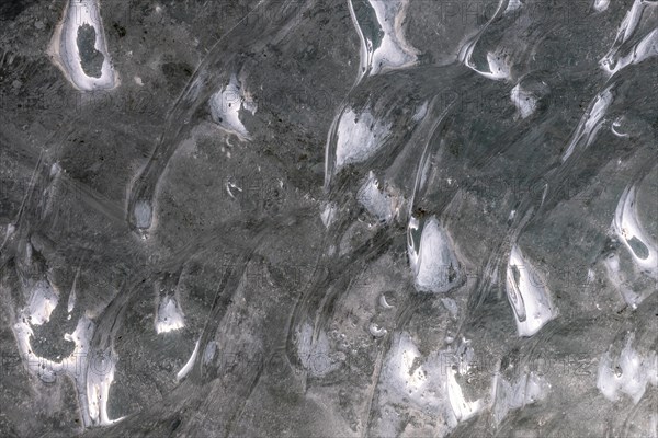 Ice structure of a glacier cave, winter, Morteratsch glacier, Pontresina, Engadin, Grisons, Switzerland, Europe