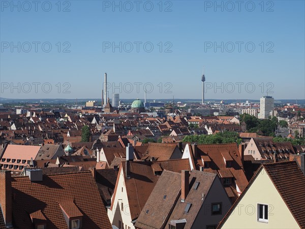 Aerial view of Nuernberg, Germany, Europe