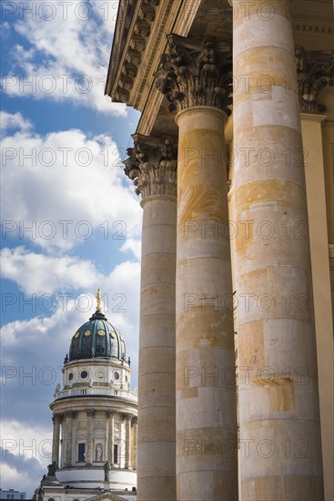 Gendarmenmarkt, German Cathedral, concert hall, centre, columns, building, church, dome, city centre, historic, history, cathedral, Christian, Berlin, Germany, Europe