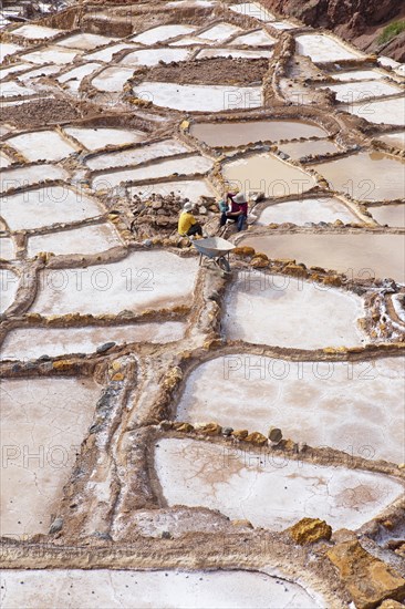 Salineras de Maras or salt mines of Maras, Cusco region, Peru, South America