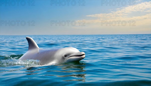 KI generated, animal, animals, mammal, mammals, biotope, habitat, one, individual, foraging, wildlife, beluga, beluga (Delphinapterus leucas) dolphin, dolphin, pilot whale, Arctic, skin bluish-white, cream-coloured, later white, carnivore, dolphin species, dolphin species