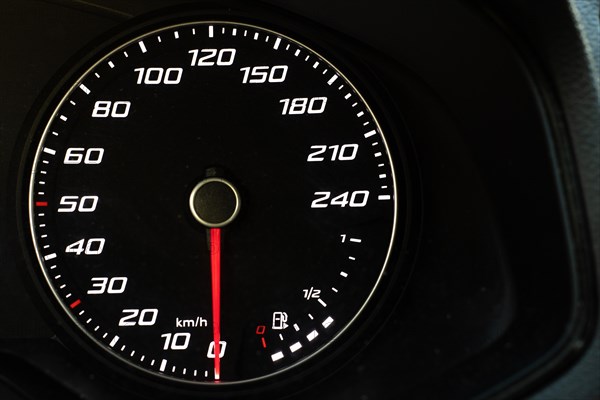 Close up of speed meter. Speedometer of a car, Digital speedometer of a car