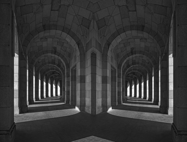 Arcade tour of the Congress Hall, unfinished monumental building of the National Socialists on the former Nazi Party Rally Grounds, 1933-1945, Composing, Nuremberg, Middle Franconia Bavaria, Germany, Europe