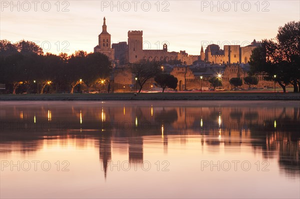 Pont St.-Benetzet and Papast Palace at sunrise, Avignon, Provence, France, Europe