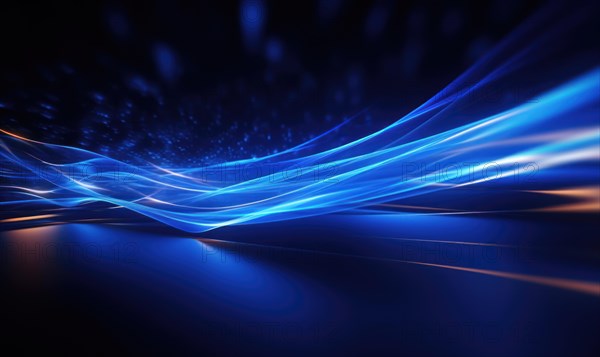 Abstract background with glowing lines and waves AI generated