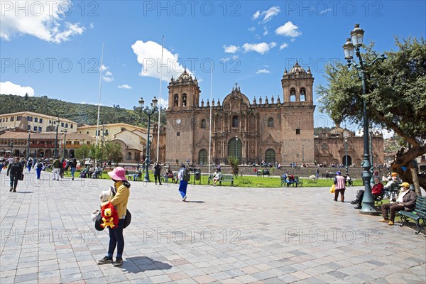 Historic Cathedral of Cusco or Cathedral Basilica of the Assumption of the Virgin Mary at Plaza de Armas, Old Town, Cusco, Cusco Province, Peru, South America