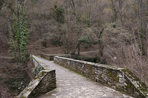 Can Vicari bridge in the town of Rupit in Catalonia in Spain