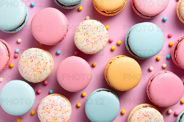 Colorful French Macaron sweets. KI generiert, generiert AI generated