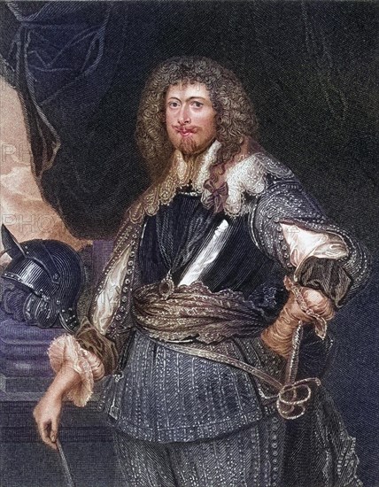 Edward Sackville, 4th Earl of Dorset, 1590-1652, English soldier and statesman. From the book Lodge's British Portraits published in London 1823, Historic, digitally restored reproduction from a 19th century original, Record date not stated