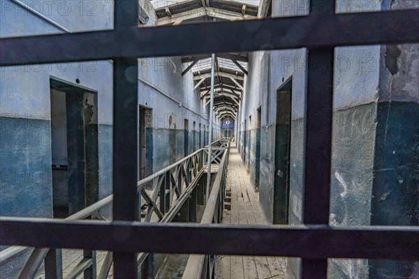 Bars and wing with prisoners' cells in the former Presidio prison, Presidio Museum and Maritime Museum, Ushuaia, Tierra del Fuego Island, Patagonia, Argentina, South America