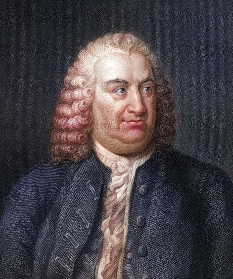 Albert de Haller 1708 to 1777 also Alberto Von Haller Swiss botanist Physiologist and Doctor, Physician, Doctor Engraved by W Holl, Historical, digitally restored reproduction from a 19th century original, Record date not stated