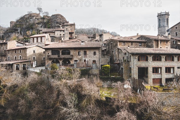 Panoramic of Rupit, one of the best known medieval towns in Catalonia in Spain