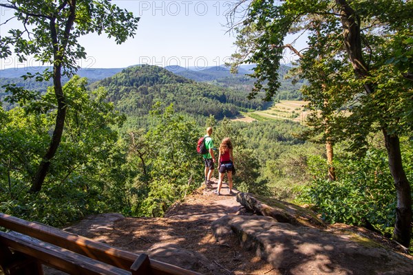 Hikers on the Rimbachsteig enjoy the view