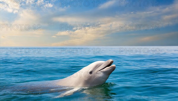 KI generated, animal, animals, mammal, mammals, biotope, habitat, one, individual, foraging, wildlife, beluga, beluga (Delphinapterus leucas) dolphin, dolphin, pilot whale, Arctic, skin bluish-white, cream-coloured, later white, carnivore, dolphin species, dolphin species