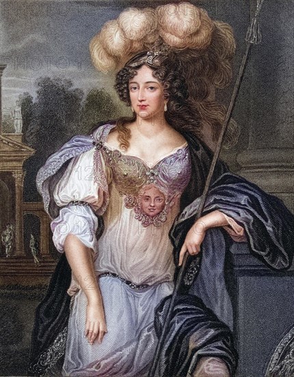 Frances Teresa Stuart Duchess of Richmond and Lennox, nicknamed La Belle Stuart, also spelled Stewart, 1647-1702, A favourite mistress of Charles II, From the book Lodge's British Portraits published in London 1823, Historic, digitally restored reproduction from a 19th century original, Record date not stated