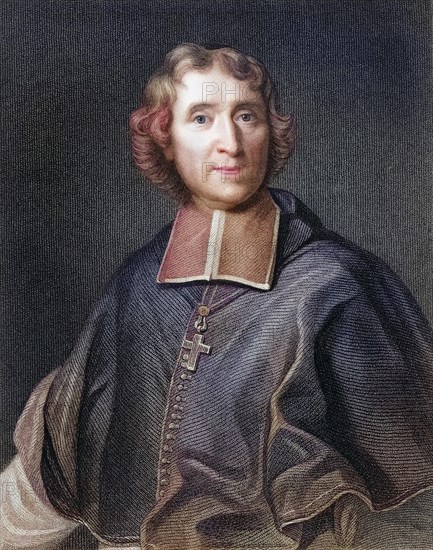 Francois de Salignac de la Mothe Fenelon 1651-1715, French archbishop, theologian and man of letters. From the book Gallery of Portraits, 1833, Historical, digitally restored reproduction from a 19th century original, Record date not stated