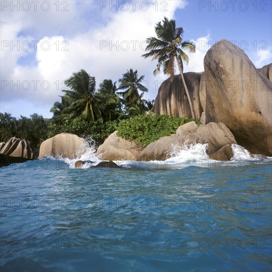 Granite rocks on Anse Source a Jean beach, La Digue, Seychelles, Africa