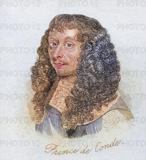 Louis II de Bourbon, Prince de Conde, also known as The Great Conde, Le Grand Conde, 1621, 1686, French General. From the book Crabbs Historical Dictionary, published 1825, Historical, digitally restored reproduction from a 19th century original, Record date not stated