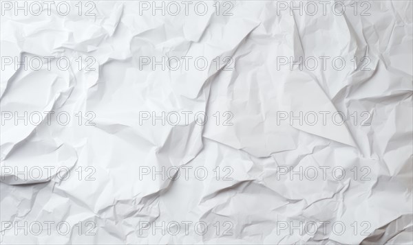 White crumpled paper background or texture, Crumpled paper background AI generated