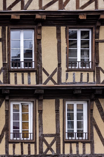 Half-timbered house, half-timbered house facade, historic old town, Morlaix, Departements Finistere, Brittany, France, Europe