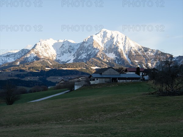 Snow-covered Alpine peaks, Little and Great Pyhrgas, Windischgarsten, Pyhrn-tidal creek region, also Pyhrn-Eisenwurzen, Traunviertel, Upper Austria, Austria, Europe