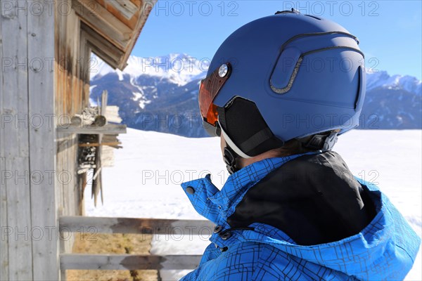 Skier enjoys the view in the Serfaus, Fiss, Ladis ski area